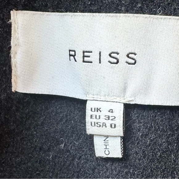 Reiss Funnel Neck 100% Wool Coat | Size 0 - Picture 3 of 5
